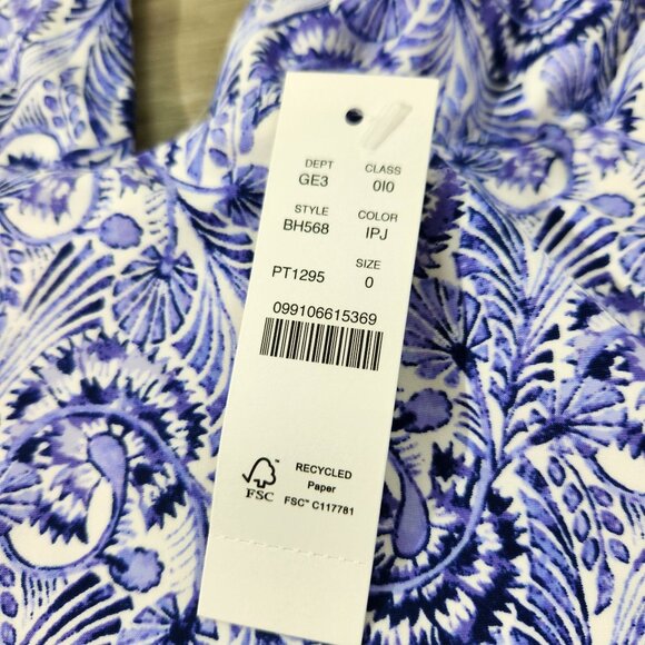 J. Crew V-neck One-Piece Blue Dandelion Print Swim Suit New With Tags Women's 0 - Picture 7 of 15